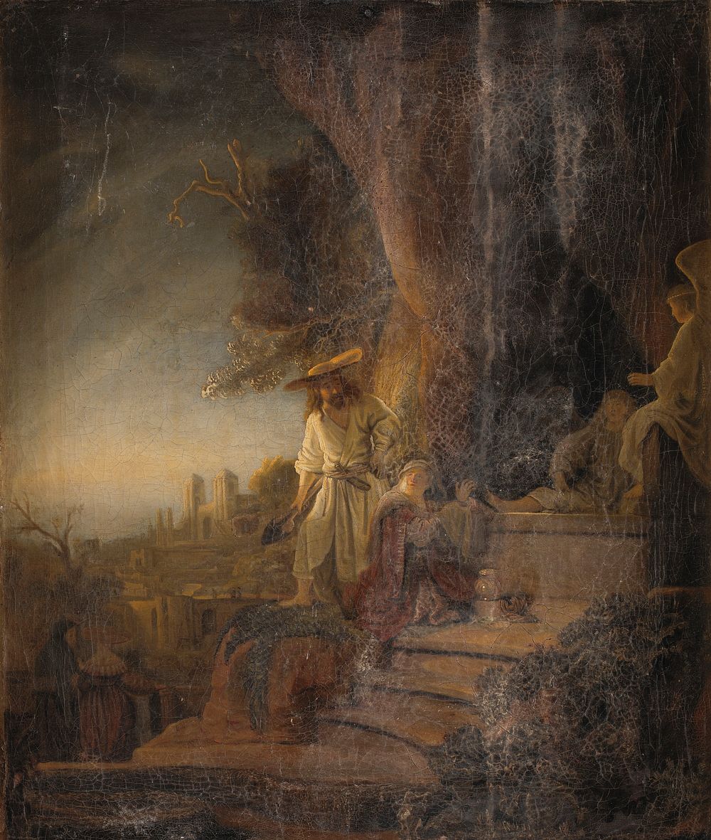 The Persian king Ahasuerus gives Mordecai the ring by Aert De Gelder