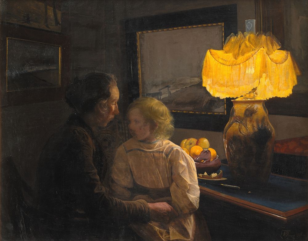 The Artist's Wife and Daughter by L. A. Ring