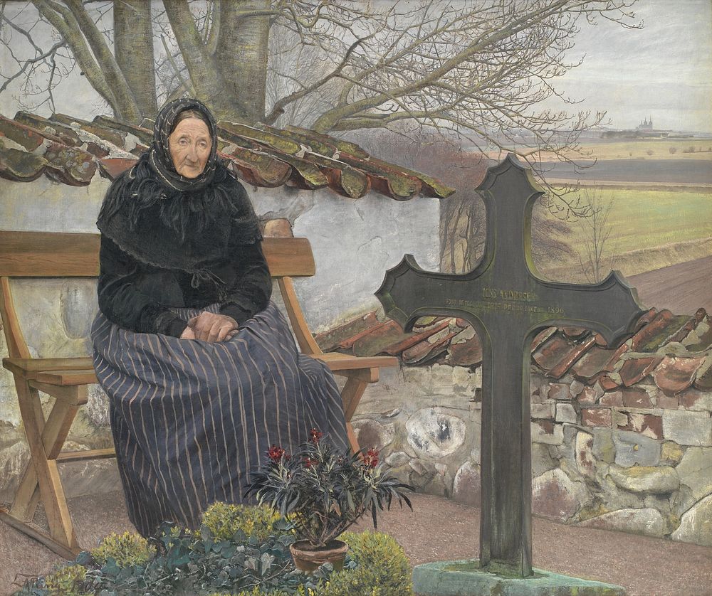 At the cemetery in Fløng by L. A. Ring