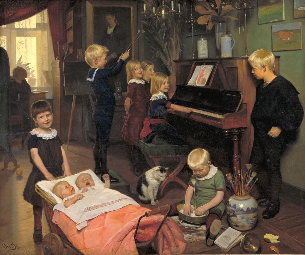 A Concert: The Artist's Children and their Playmates by Otto Haslund