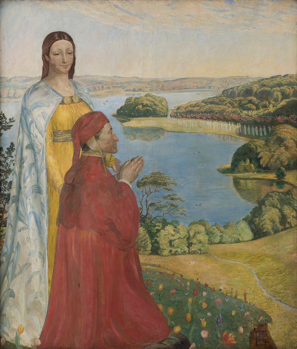 Dante and Beatrice in Paradise by Poul Simon Christiansen