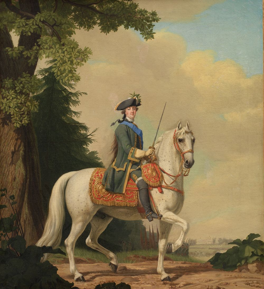 Catharina II of Russia in Life Guard Uniform on the horse "Brilliant" by Vigilius Eriksen