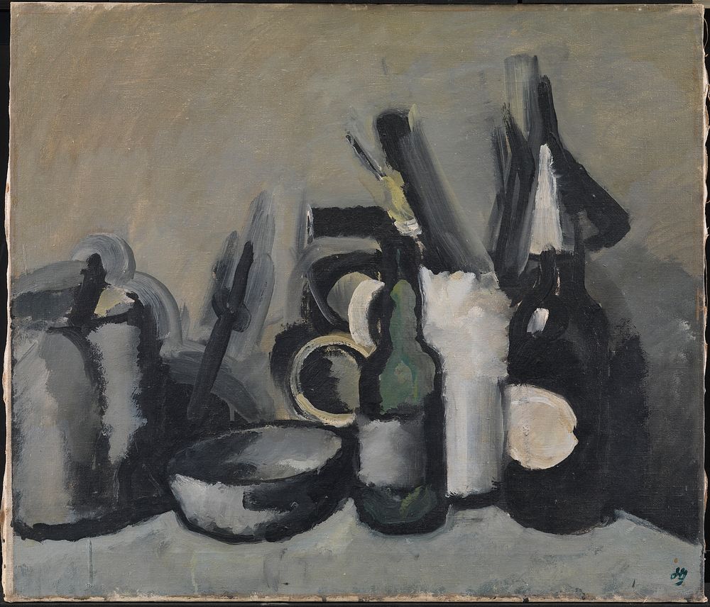 Arrangement with bottle by Harald Giersing