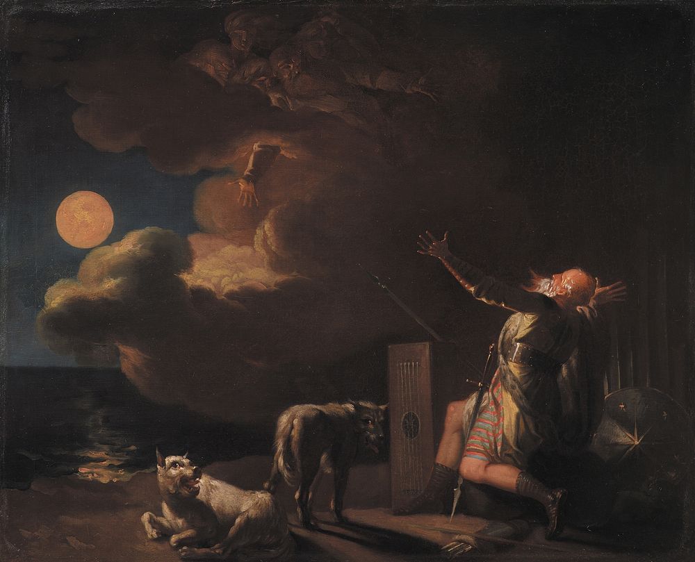 Fingal sees the spirits of his ancestors by the moonlight by Nicolai Abildgaard
