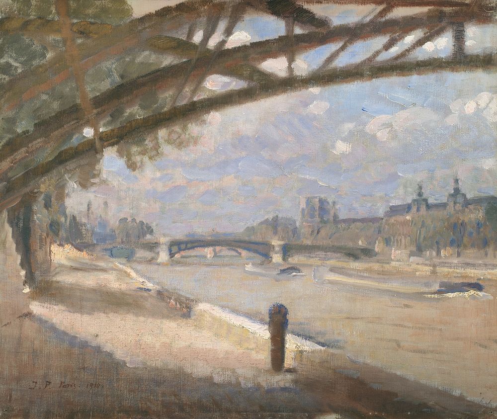 Under the Pont des Arts in Paris.Midday sun by Julius Paulsen