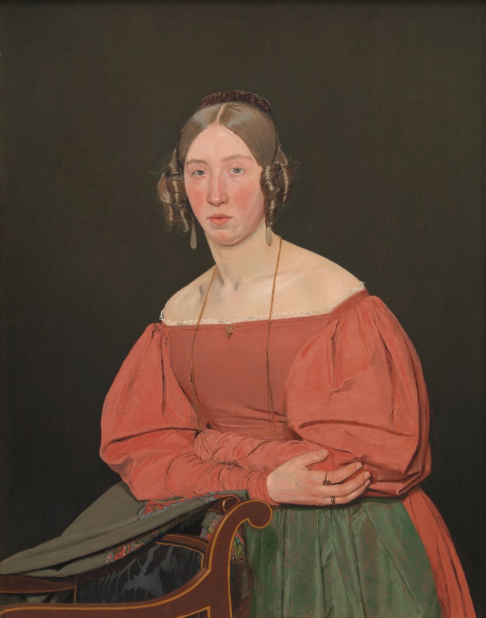Cecilie Margrethe Petersen, born Købke, the artist's sister by Christen Købke