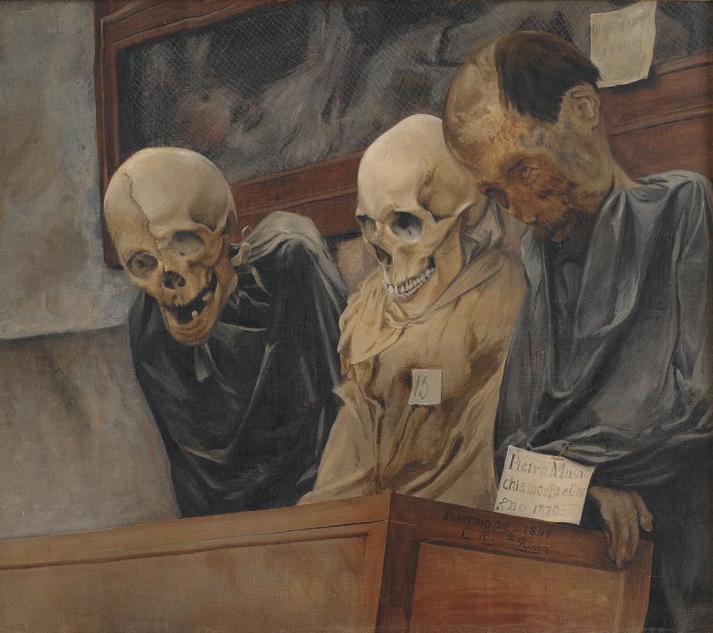 Three Skulls from the Convento dei Cappuccini in Palermo by L. A. Ring