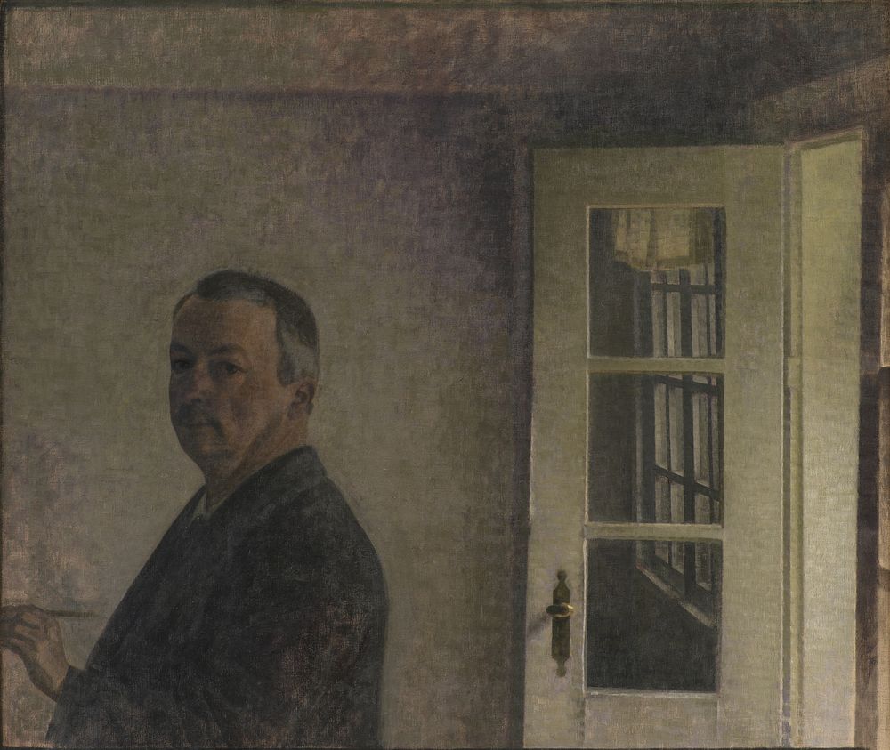 Self-Portrait. by Vilhelm Hammershøi