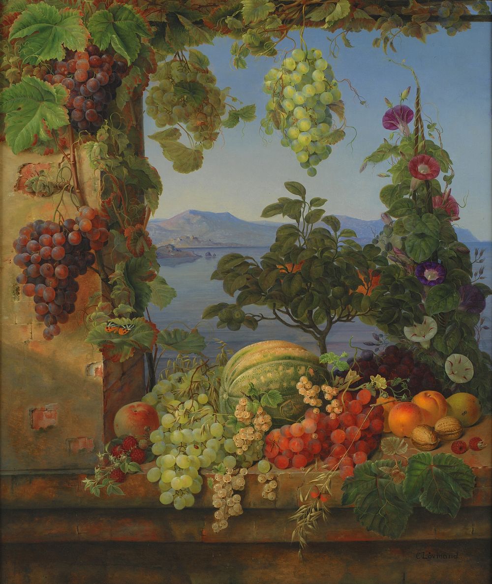 Fruits in an Italian landscape by Christine Marie Lovmand
