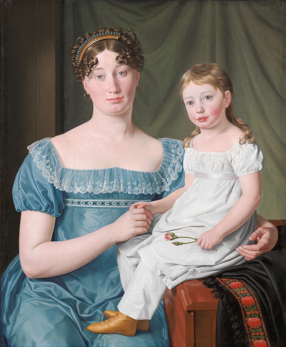 Portrait of a Noblewoman Sophie Hedvig Løvenskiold and her Three-Year-Old Daughter by C.W. Eckersberg