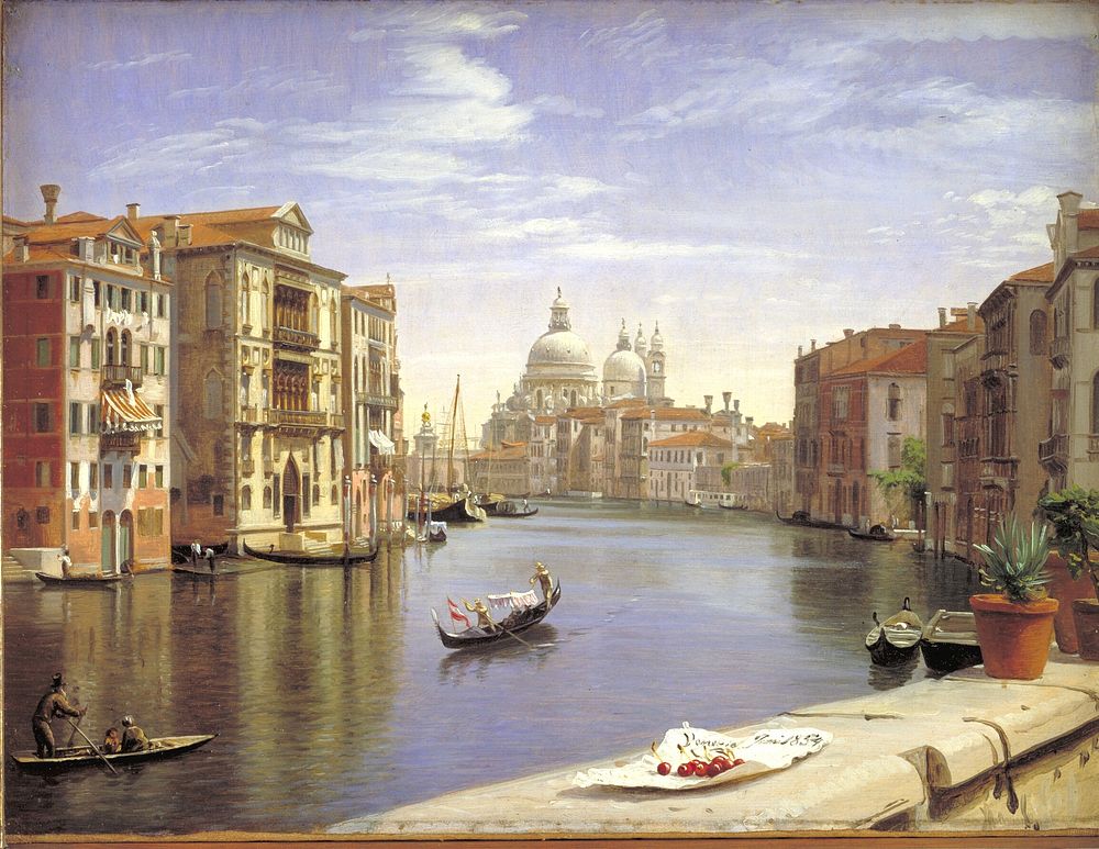 View of the Grand Canal, Venice.In the Background S. Maria della Salute by P. C. Skovgaard