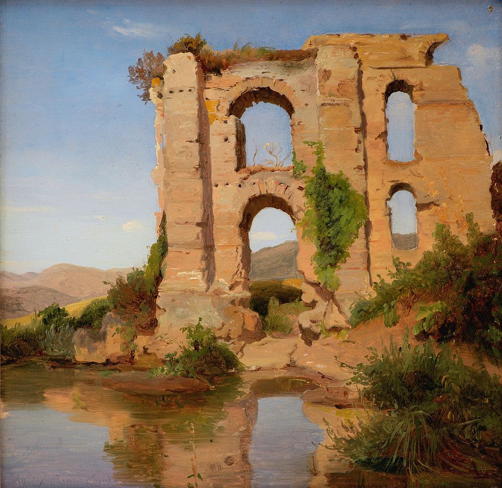 The ruins of the Aqueduct Aniene Nuova near Tivoli by Anders Christian Lunde
