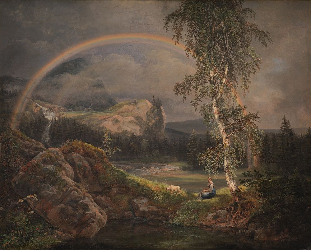 Norwegian Landscape with a Rainbow by Johan Christian Claussen Dahl