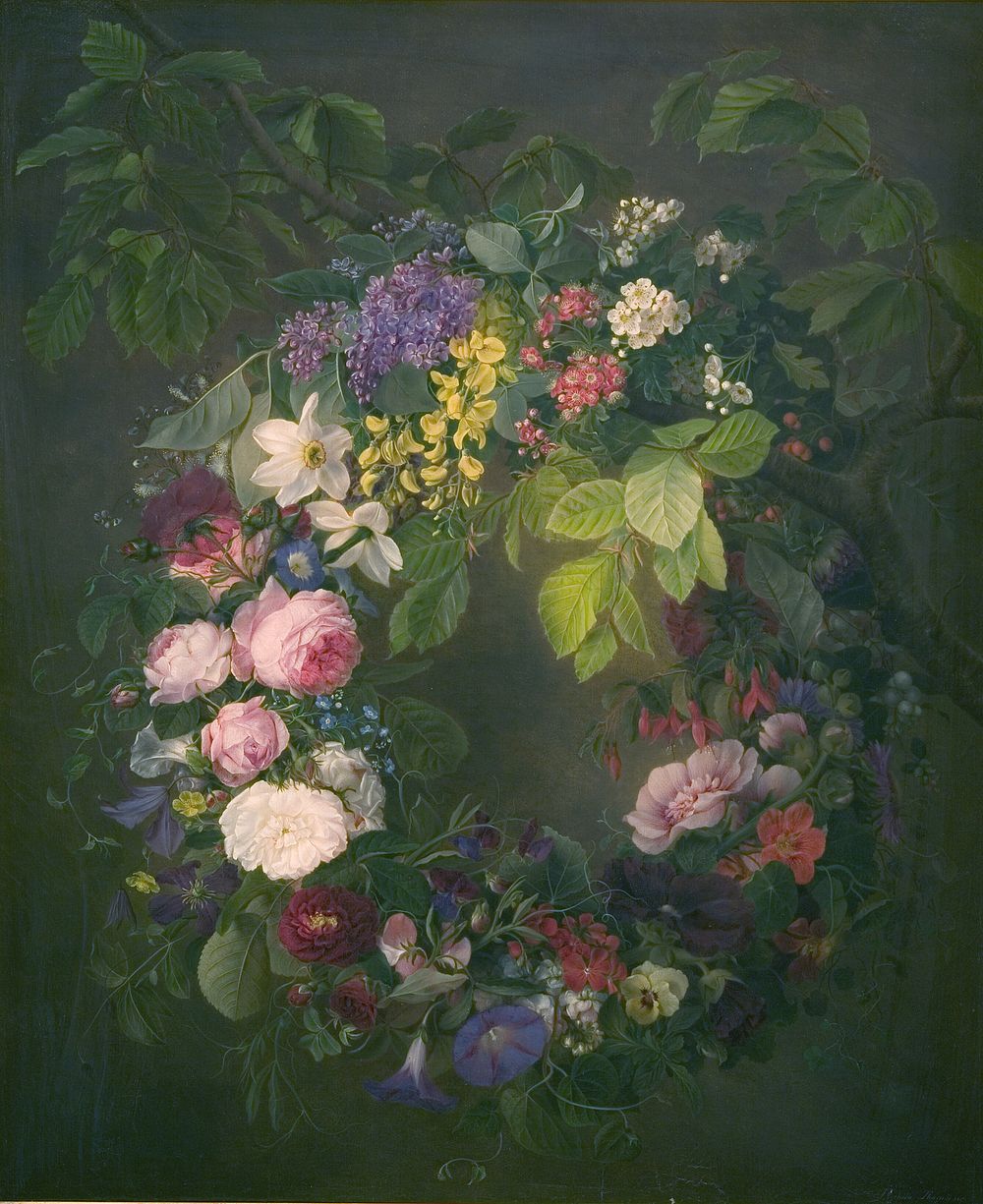 A wreath of flowers by Emma Thomsen