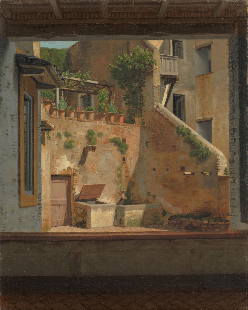 View of a farm in Rome.Copy after Eckersberg by Martinus Rørbye