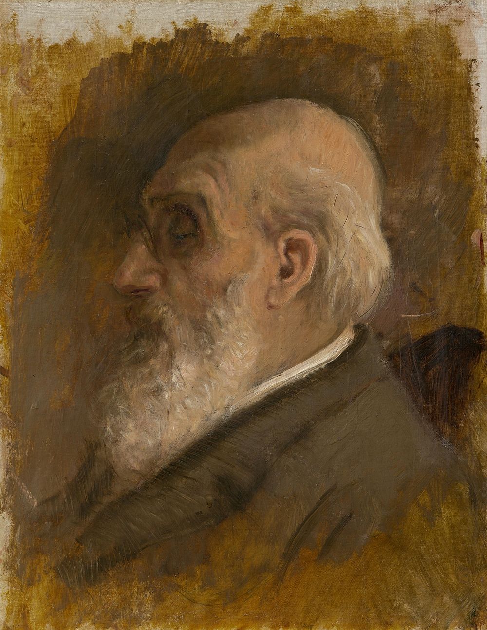 Painter's father profile with pince-nez by Ladislav Mednyánszky
