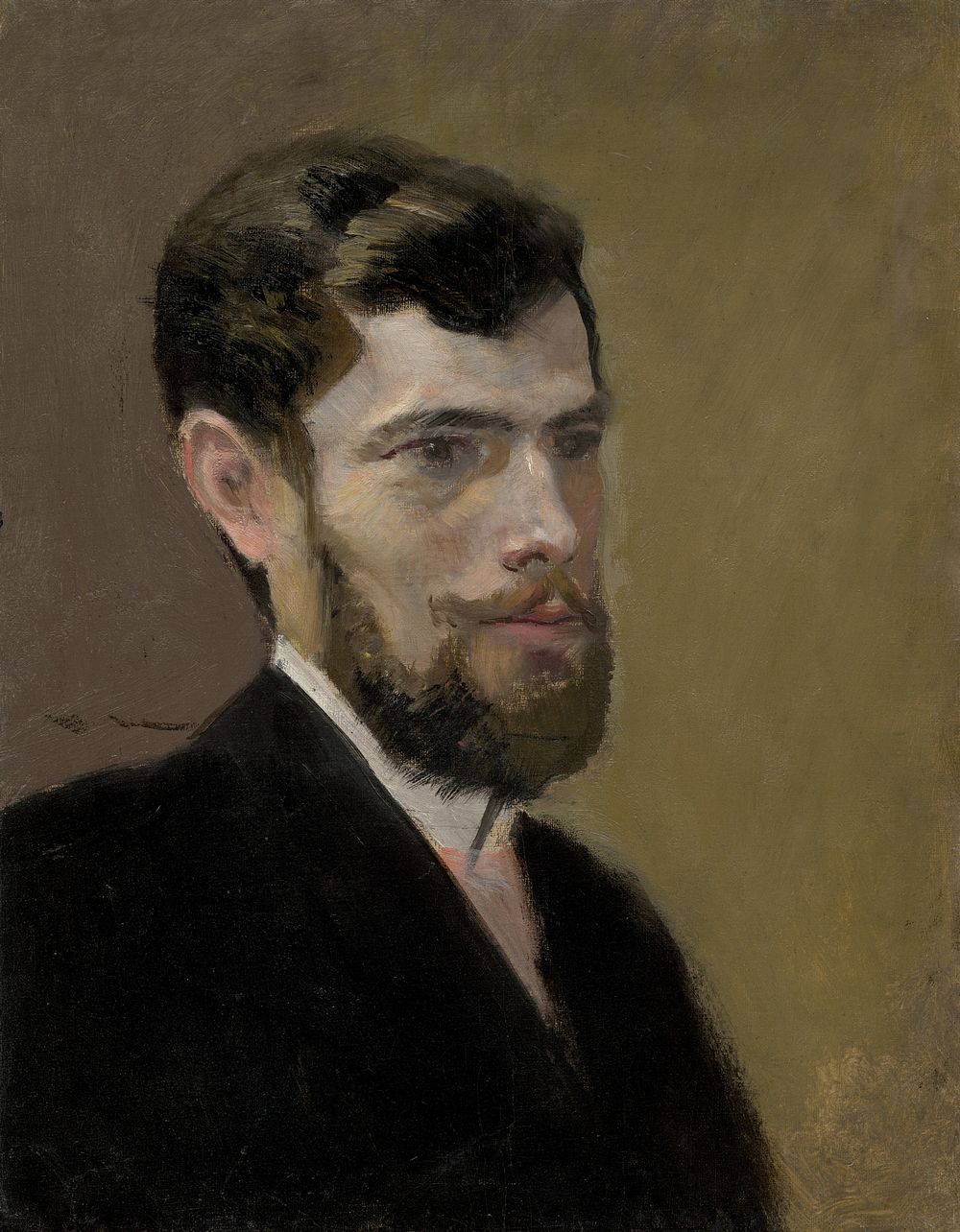 Study of a bearded man in a black suit by Ladislav Mednyánszky