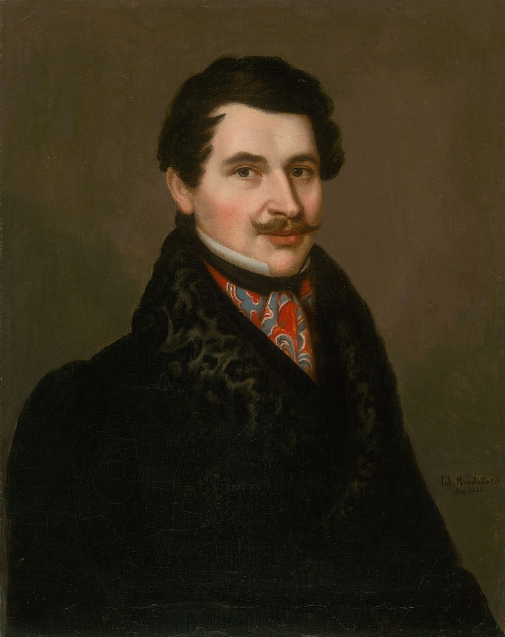 Portrait of a man in a fur collar