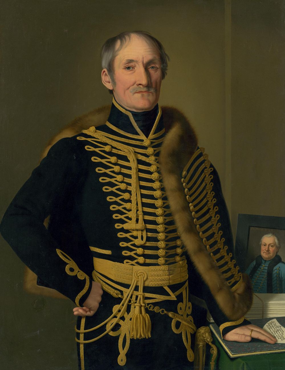 Administrator of 16 spiš towns, baron imrich fischer with a portrait of imrich horváth-stansith