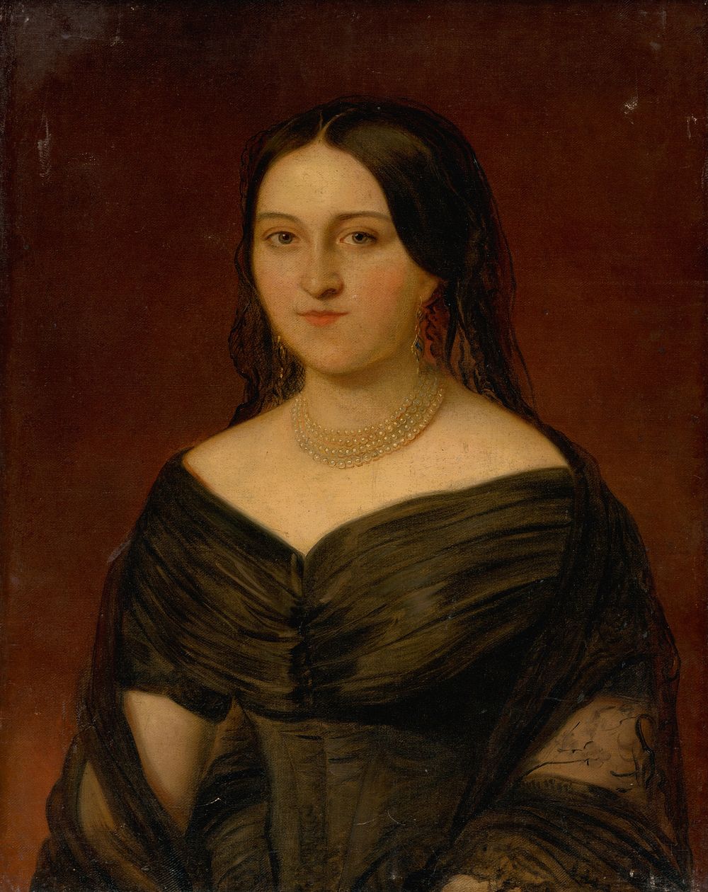 Portrait of a lady in a dark dress