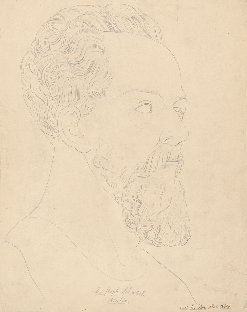 Three-quarter profile of a man with a beard