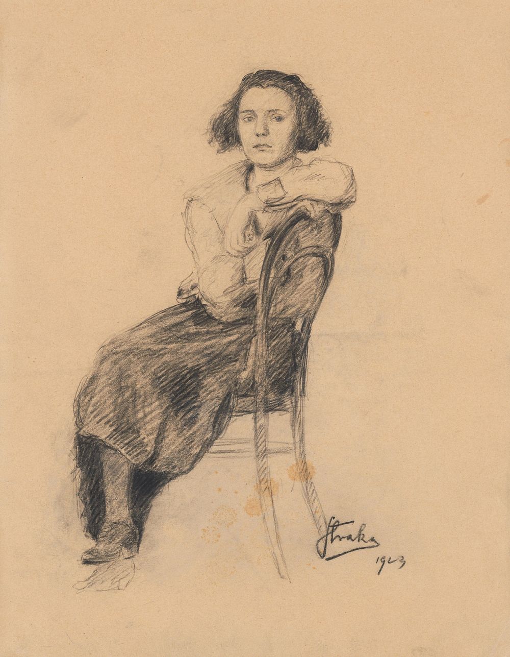 Study of a seated woman by stefan straka