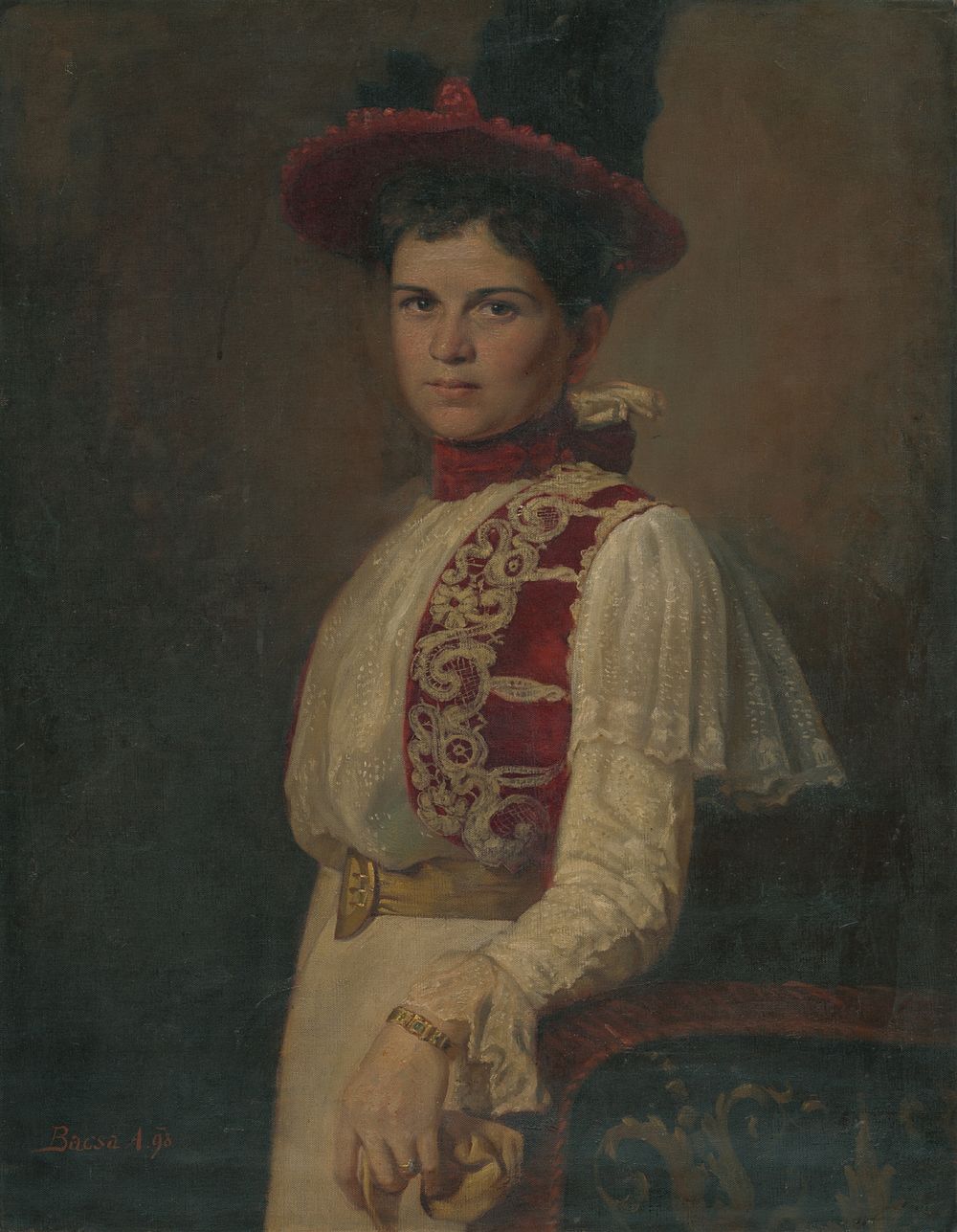 Portrait of a young lady in a hat