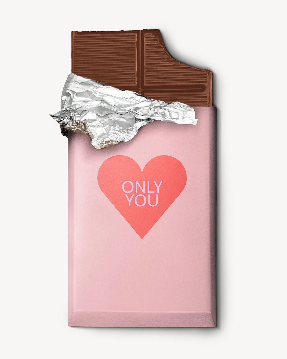 Chocolate packaging mockup psd, valentine’s day gift