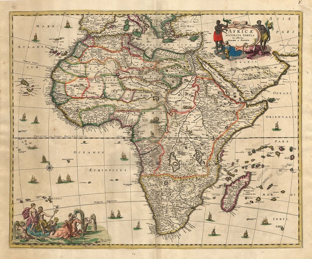 ِAfrica map (1689) by van Schagen.