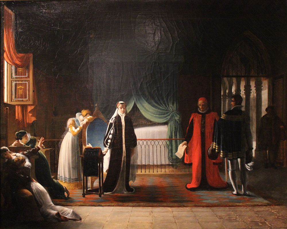 Marie Stuart, reine d'&Eacute;cosse, recevant sa sentence de mort que vient de ratifier le Parlement (1808) by Jean Baptiste…