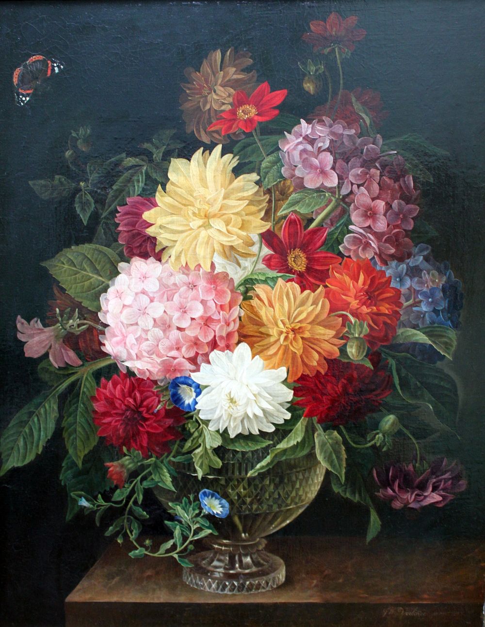 Floral Still Life (1823) painting by Gottfried Wilhelm Voelcker.
