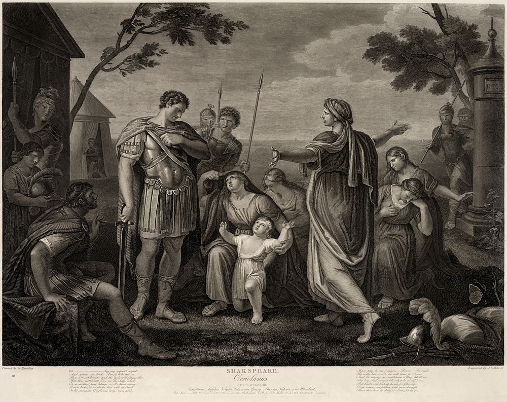 William Shakespeare'nin Coriolanus eserinin V. Perde, 3. Sahnesi: Roma Cumhuriyeti'nden sınırdışı edilip Volscilerin yanına…