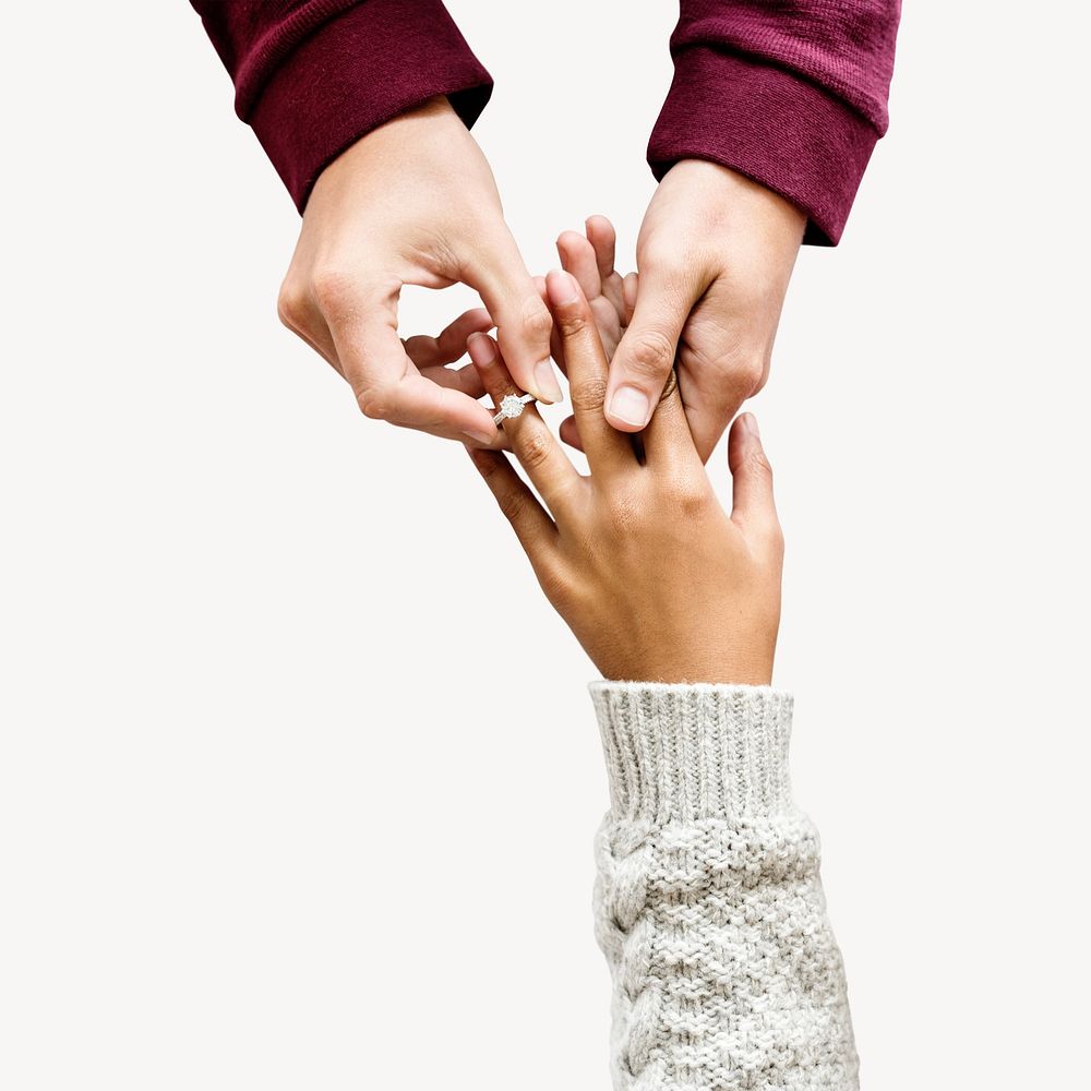 Marriage engagement ring, couple love celebration