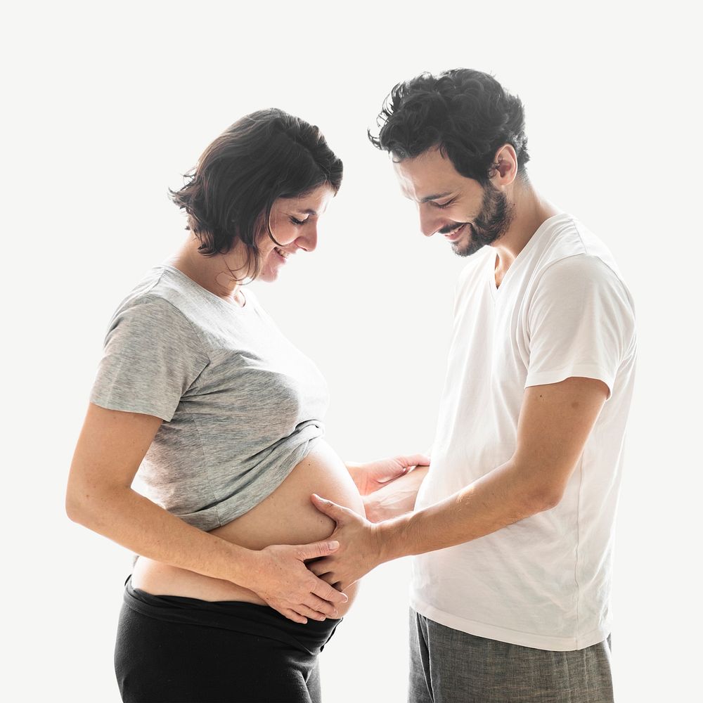 Pregnant woman with her husband psd