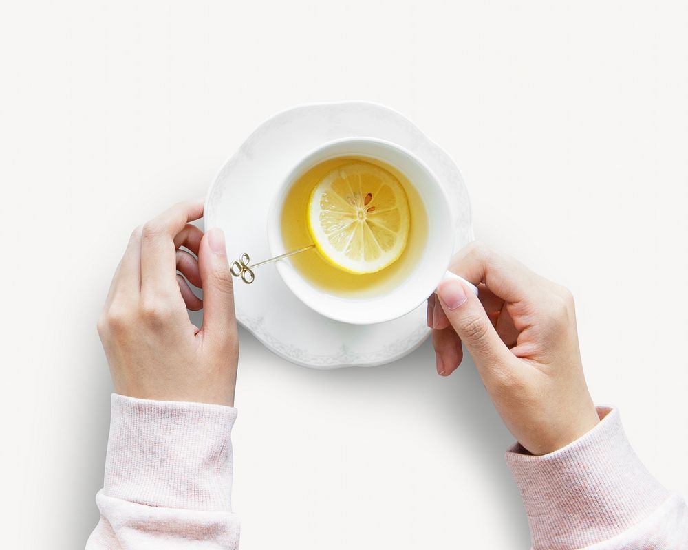 Lemon tea cup isolated image