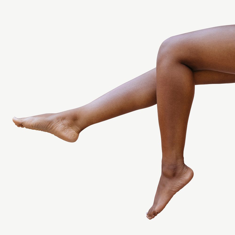 Black woman's legs collage element psd