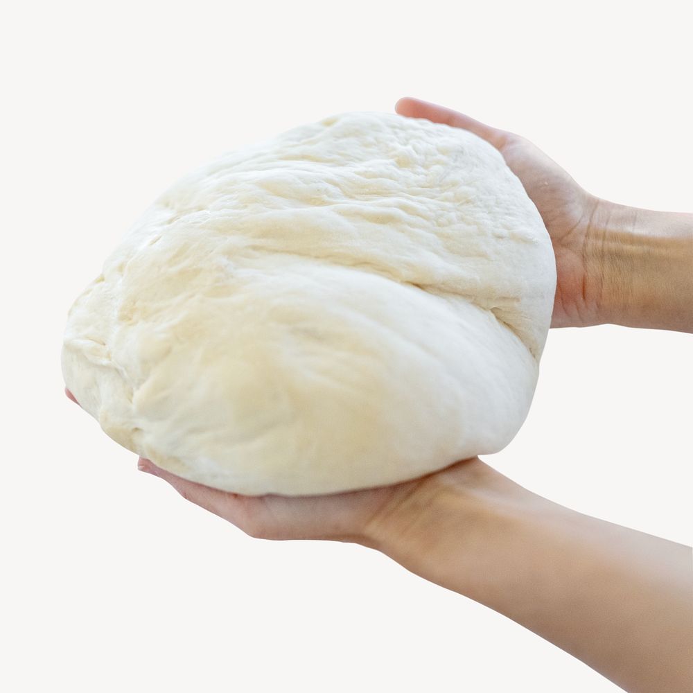 Homemade bread dough isolated image