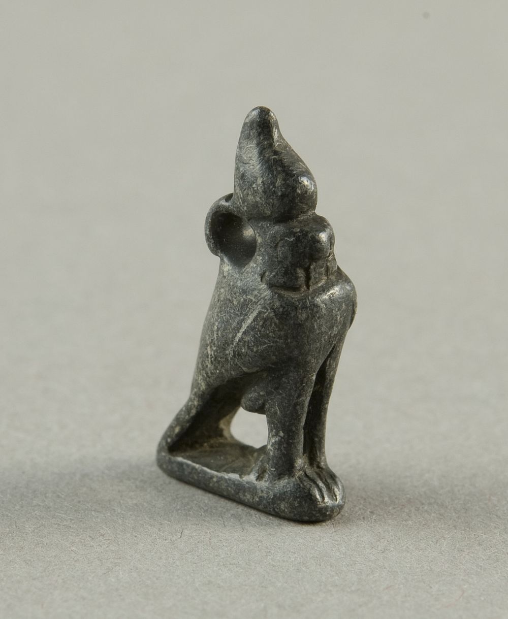 Amulet of the God Horus as a Falcon with Double Crown by Ancient Egyptian