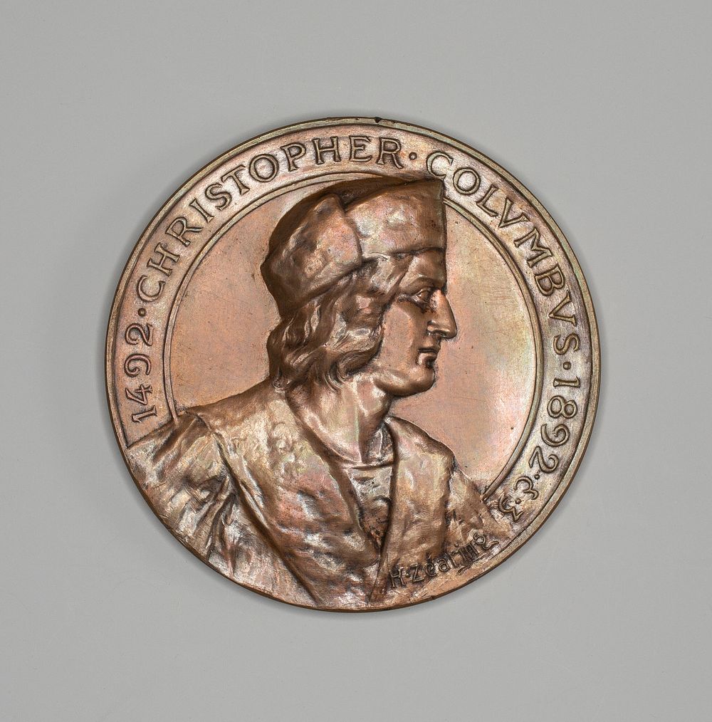 Two Medals Depicting Columbus by Artist unknown