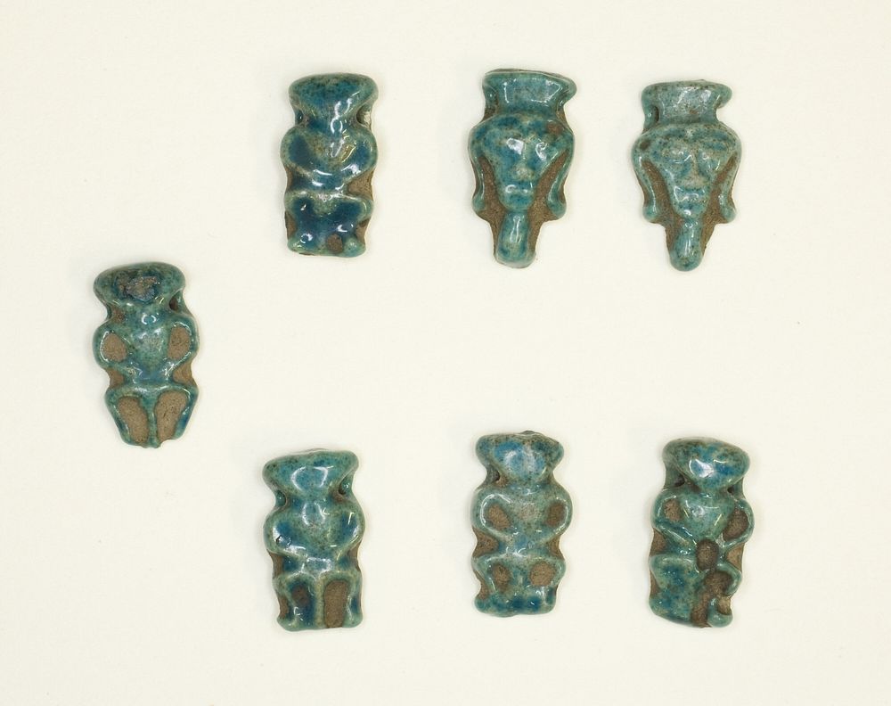 Amulets of the God Bes and the Goddess Hathor by Ancient Egyptian