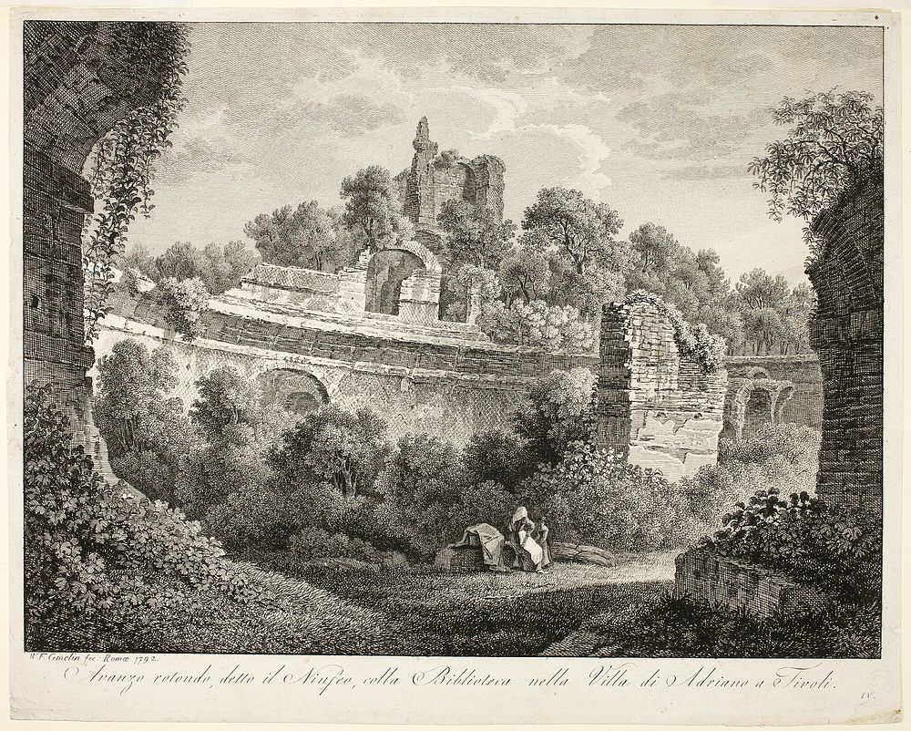 View of Hadrian's Villa at Tivoli by Friedrich-Wilhelm Gmelin