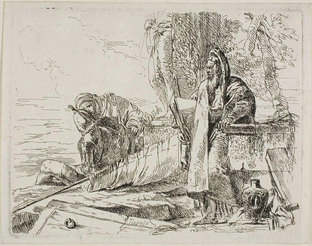 Standing Philosopher and Two Other Figures, from Capricci by Giambattista Tiepolo