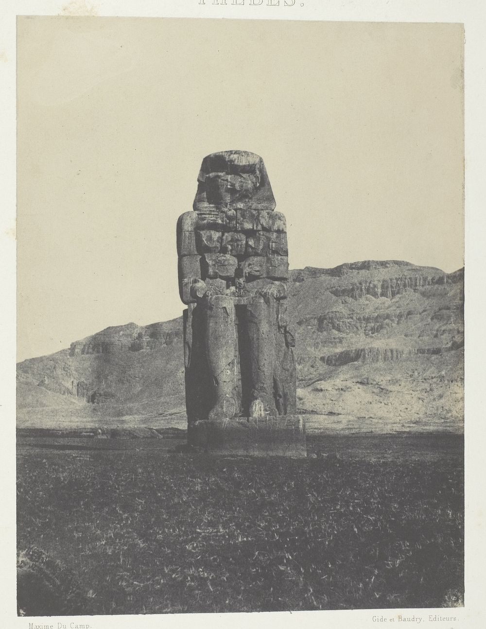 Gournah, Statue de Memnon; Thèbes by Maxime Du Camp