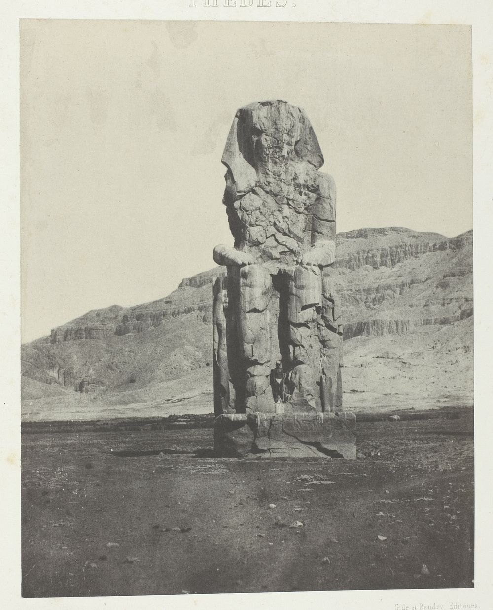 Gournah, Colosse Monolithe d'Aménôpht III; Thèbes by Maxime Du Camp
