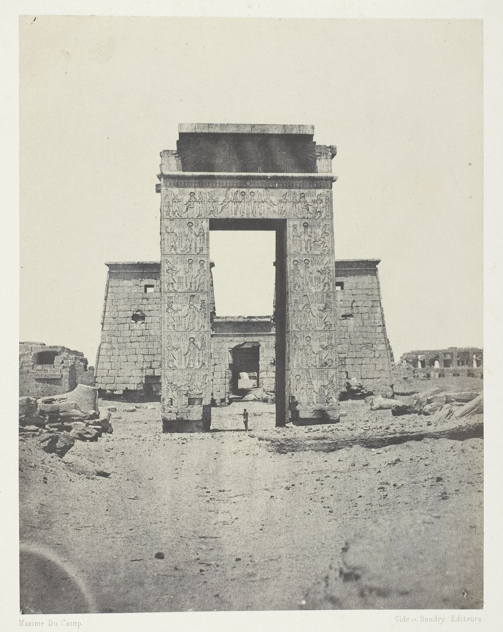 Karnak, Propylone du Temple de Khons; Thèbes by Maxime Du Camp