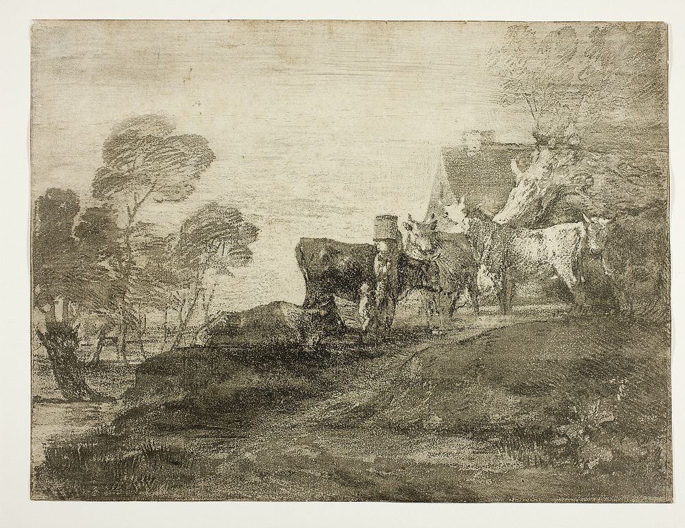 Landscape with Cattle by a Cottage by Thomas Gainsborough