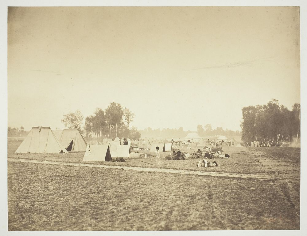 Tents and Military Gear, Camp de Châlons by Gustave Le Gray