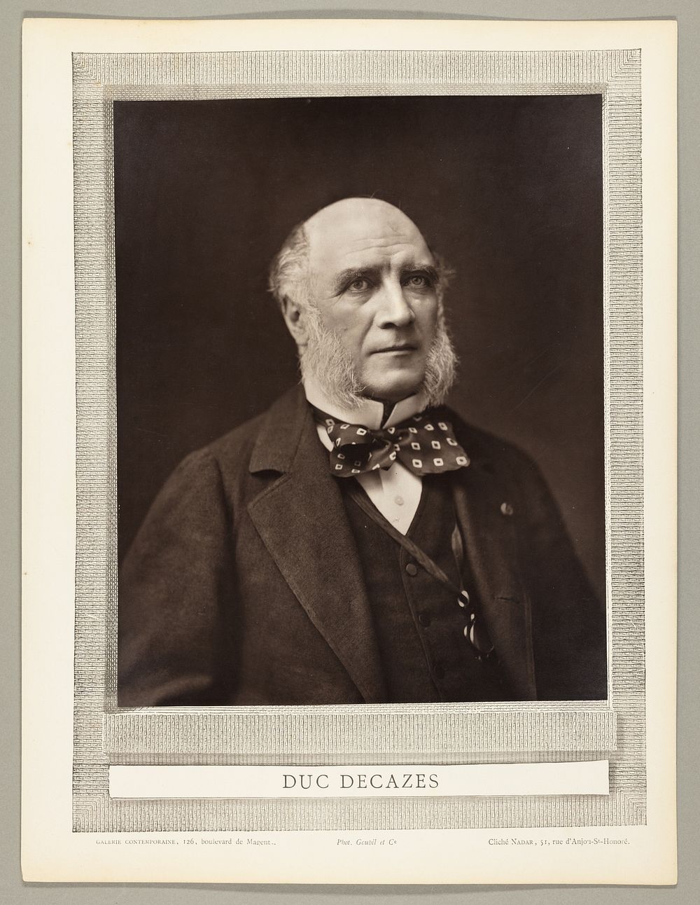 Élie-Louis, duc Decazes (French statesman and diplomat, 1819-1886) by Nadar (Gaspard Félix Tournachon)