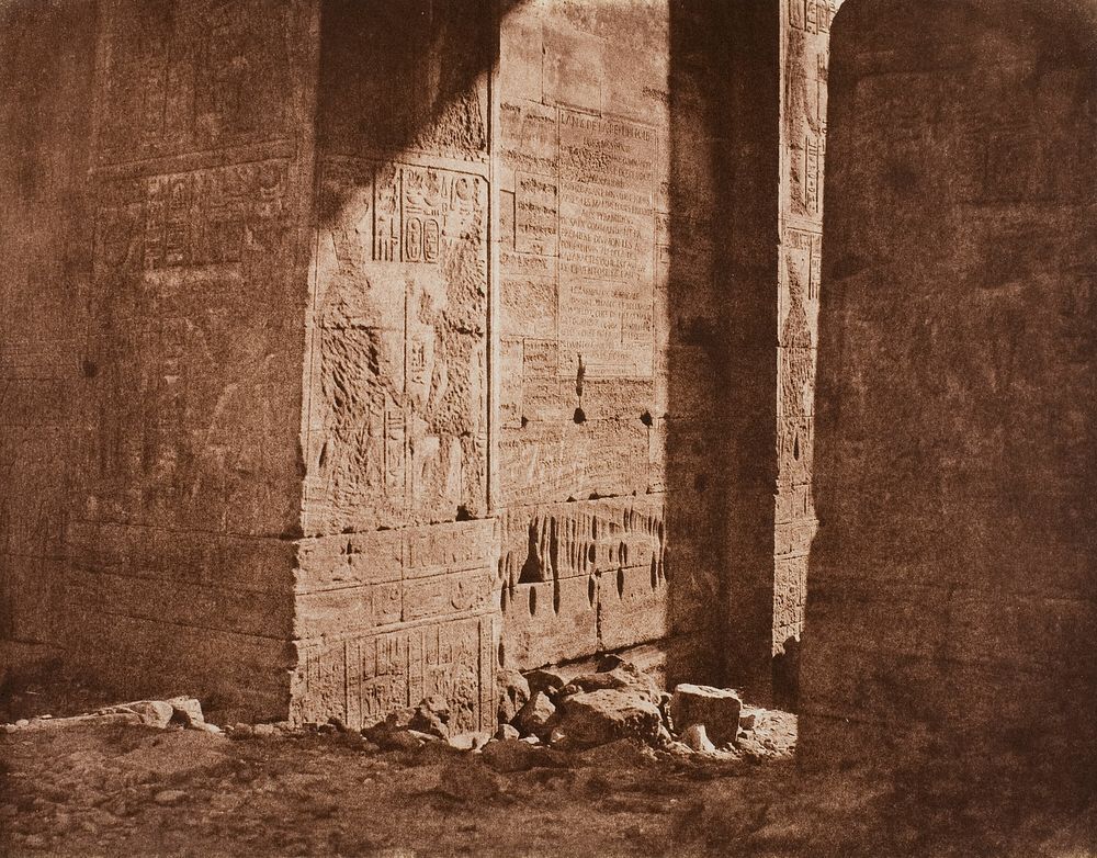 First Pylon - French Inscription Carved on the Eastern Embrasure at Point H, Island of Fila (Philae) by Félix Teynard