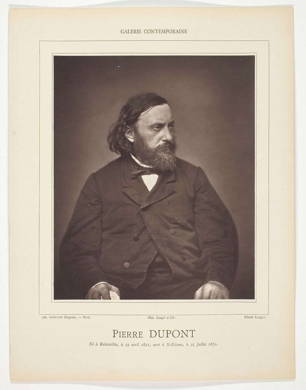 Pierre Dupont by Etienne Carjat